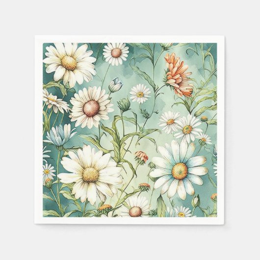 All-over Print Daisy Paper Napkins, Servet (Voorkant)