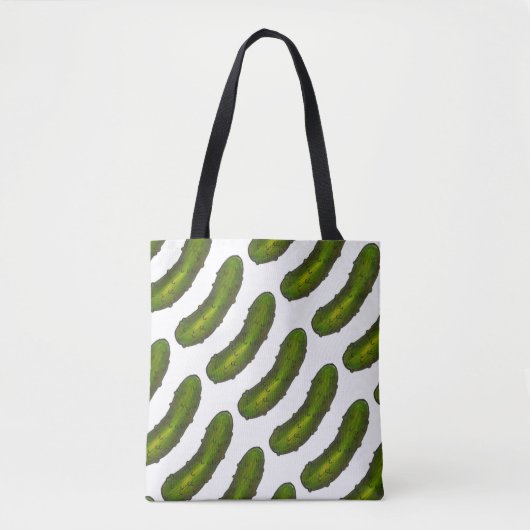All-over Print Green Dill Pickle Pickles Canvas ta Tote Bag (Voorkant)