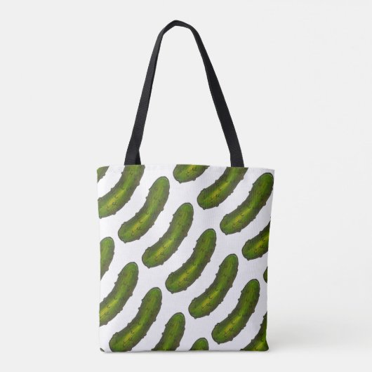 All-over Print Green Dill Pickle Pickles Canvas ta Tote Bag (Achterkant)
