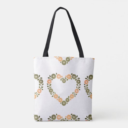 All-Over-Print Hart Schouder Canvas tas (Achterkant)
