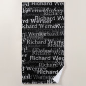 All-over-Print herhalingsnaam zwart-wit modern Strandlaken (Voorkant)