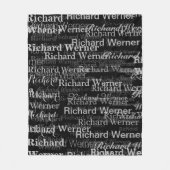 All-over-Print herhalingsnamen zwart-wit modern Fleece Deken (Voorkant)