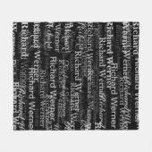 All-over-Print herhalingsnamen zwart-wit modern Fleece Deken (Voorkant (Horizontaal))