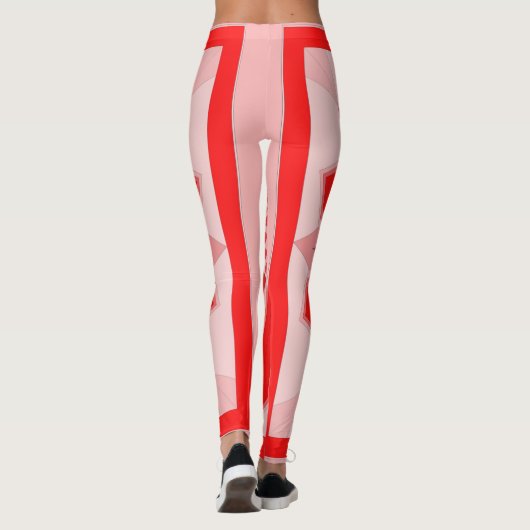 All-Over-Print Leggings met rode kunst (Achterkant)