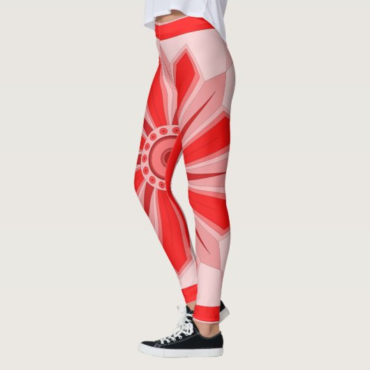 All-Over-Print Leggings met rode kunst (Links)