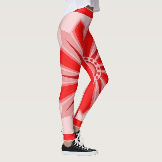 All-Over-Print Leggings met rode kunst (Rechts)
