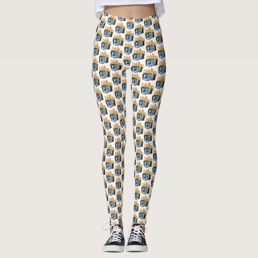 All-over-Print Leggings van Computer Fire (Voorkant)