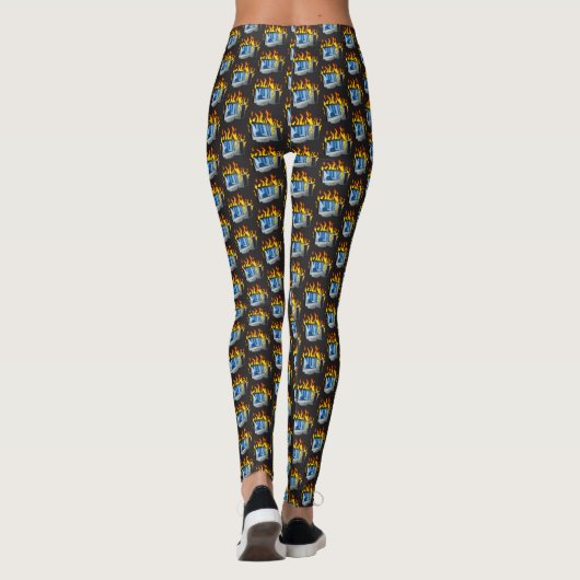 All-over-Print Leggings van Computer Fire (Achterkant)
