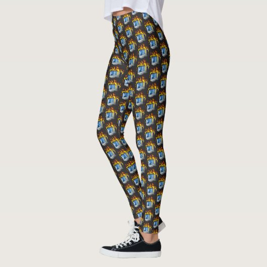 All-over-Print Leggings van Computer Fire (Links)
