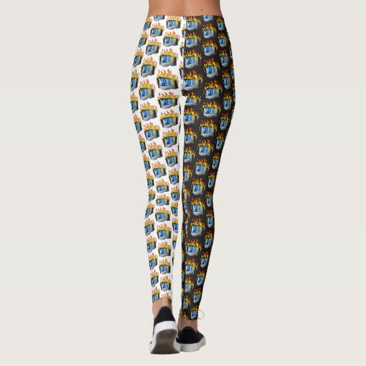 All-over-Print Leggings van Computer Fire (Achterkant)