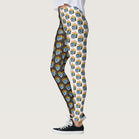 All-over-Print Leggings van Computer Fire (Links)