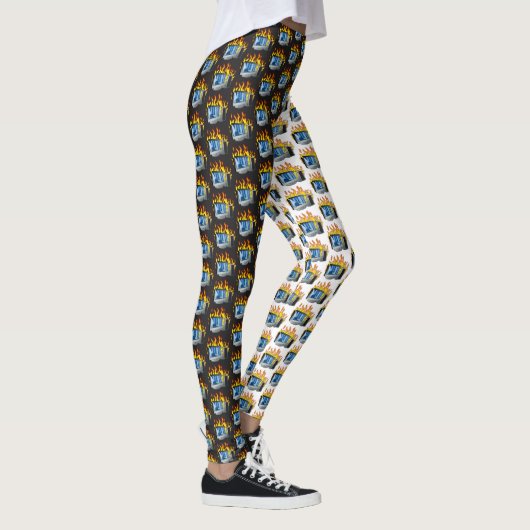 All-over-Print Leggings van Computer Fire (Rechts)