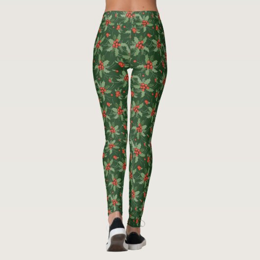 All-over Print Leggings voor Holly en Berries (Achterkant)
