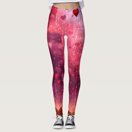 All-over-print LeggingsHeartbeat Elegance" Leggings (Voorkant)