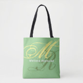 all-over-print monogram groene canvas tas (Voorkant)