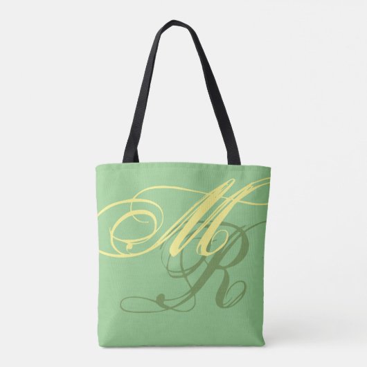 all-over-print monogram groene canvas tas (Achterkant)
