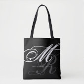 All-over-print Monogram Zwart Canvas tas (Voorkant)