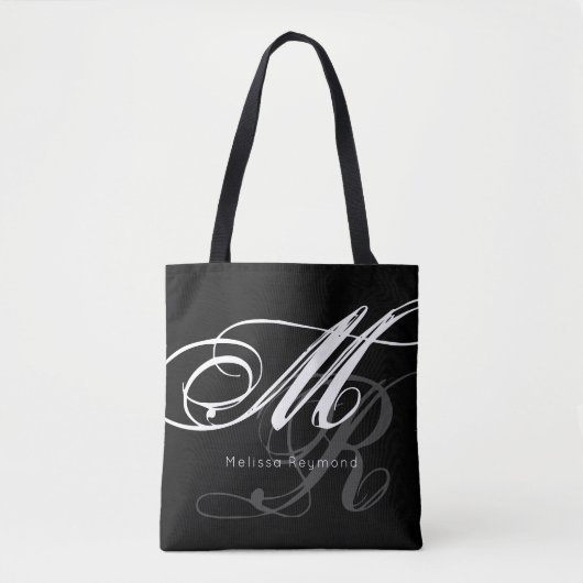 All-over-print Monogram Zwart Canvas tas (Voorkant)