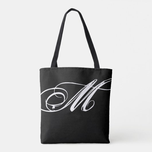 All-over-print Monogram Zwart Canvas tas (Achterkant)