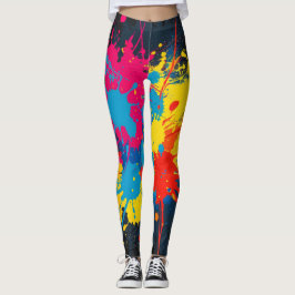 All-over-Print Paint Splatter Leggings