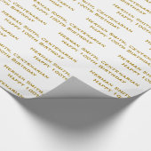 All-over Print Repetating Jouw tekst - Gold/White Cadeaupapier (Hoek)