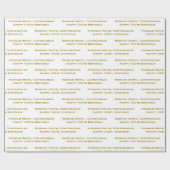 All-over Print Repetating Jouw tekst - Gold/White Cadeaupapier (Vlak)