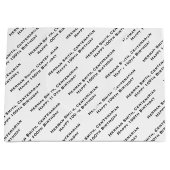 All-over Print Repetating Jouw tekst - zwart/wit Groot Cadeauzakje (Voorkant)