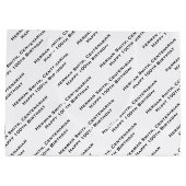 All-over Print Repetating Jouw tekst - zwart/wit Groot Cadeauzakje (Achterkant)