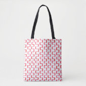 All-over-print rood geometrisch geschilderd patroo tote bag (Voorkant)