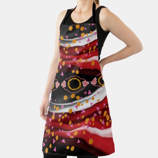 All Over Print Schort Abstract Rood Wit Zwart (Insitu)