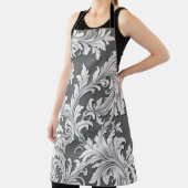 All-Over Print Schort Damask Zwart Wit Grijs (Insitu)