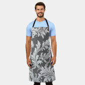 All-Over Print Schort Damask Zwart Wit Grijs (Gedragen)