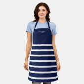 All-Over Print Schort gestreepte marineblauw (Gedragen)