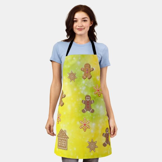 All-Over Print Schort gingerbrood (Gedragen)