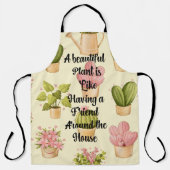 All-Over Print Schort, Groot met Plant Quote Schort (Voorkant)