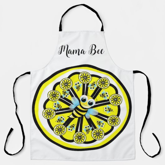 All Over Print Schort Happy Bumblebee Lemon Mama B (Voorkant)