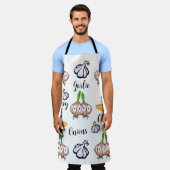 All Over Print Schort Happy Chef Onions Knoflookso (Gedragen)