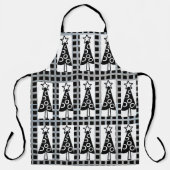 All-over Print Schort kerstbomen zwart en wit (Voorkant)