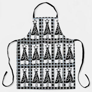 All-over Print Schort kerstbomen zwart en wit