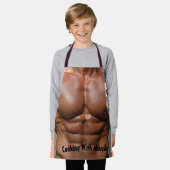 All-Over Print Schort Koken met Spieren – Smaak (Gedragen)