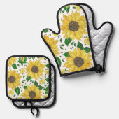 All-Over Print Schort, Medium 66x76cm Ovenwant & Pannenlap Set (Voorkant / Achterkant)