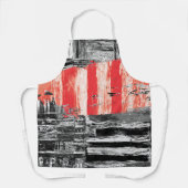 All-Over Print Schort, Medium – Red Pulse Abstract Schort (Voorkant)
