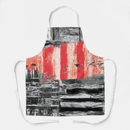 All-Over Print Schort, Medium – Red Pulse Abstract Schort