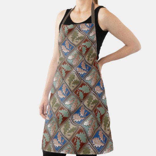 All-over Print Schort met eikenblad tegel pint (Insitu)