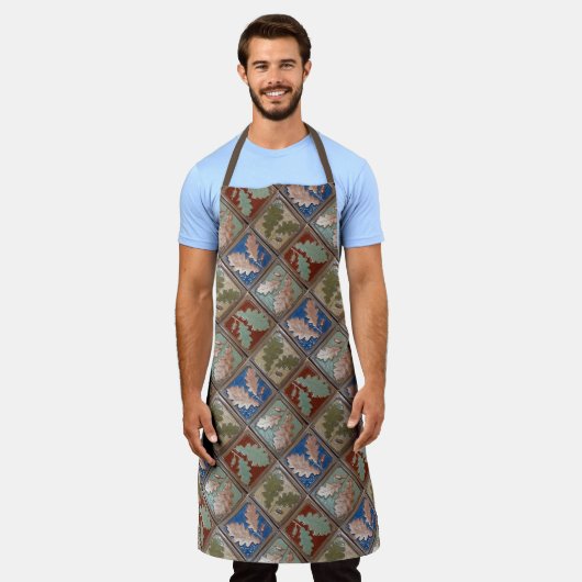 All-over Print Schort met eikenblad tegel pint (Gedragen)