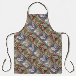 All-over Print Schort met eikenblad tegel pint