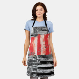 All-Over Print Schort – Rood Pulse Abstract Ontwer