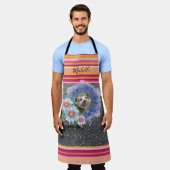 All Over Print Schort Streep Opossum Bloemen (Gedragen)