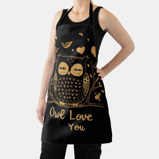 All-over print Schort uil zwart goud (Insitu)