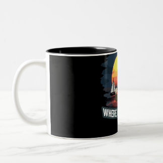 All-Over Print Schort Waar is de kade, waar is de Tweekleurige Koffiemok
